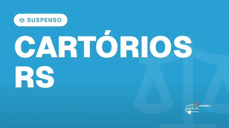 Capa do artigo "Concurso Cartórios RS: Certame Suspenso pelo CNJ" — SUSPENSO
