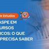 Imagem com fundo azul e mão preenchendo cartão-resposta de concurso com lápis. À esquerda, faixa laranja com “Guia de Estudos” e, abaixo, o texto: “CEBRASPE EM CONCURSOS JURÍDICOS: O QUE VOCÊ PRECISA SABER”, acompanhado de mascote em forma de cérebro segurando martelo de juiz.