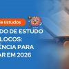 Banner ilustrativo com fundo azul degradê. O texto principal diz: 'Guia de Estudos | Método de Estudo por Blocos: Tendência para passar em 2026'. Inclui um ícone de um cérebro segurando um martelo de juiz e, à direita, uma foto de uma pessoa lendo um livro atentamente.