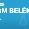 candidata de costas ajustando mochila em calçadão à beira-rio ao amanhecer (Concurso PGM Belém PA)